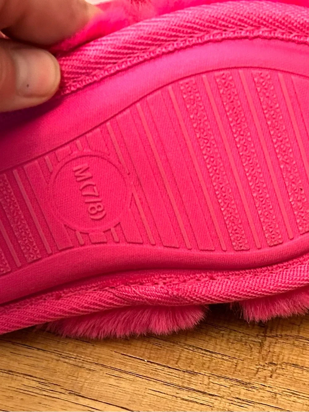 Toddler Adler Plush Scuff Slippers - Cat & Jack™ Pink Medium Size 7T-8T